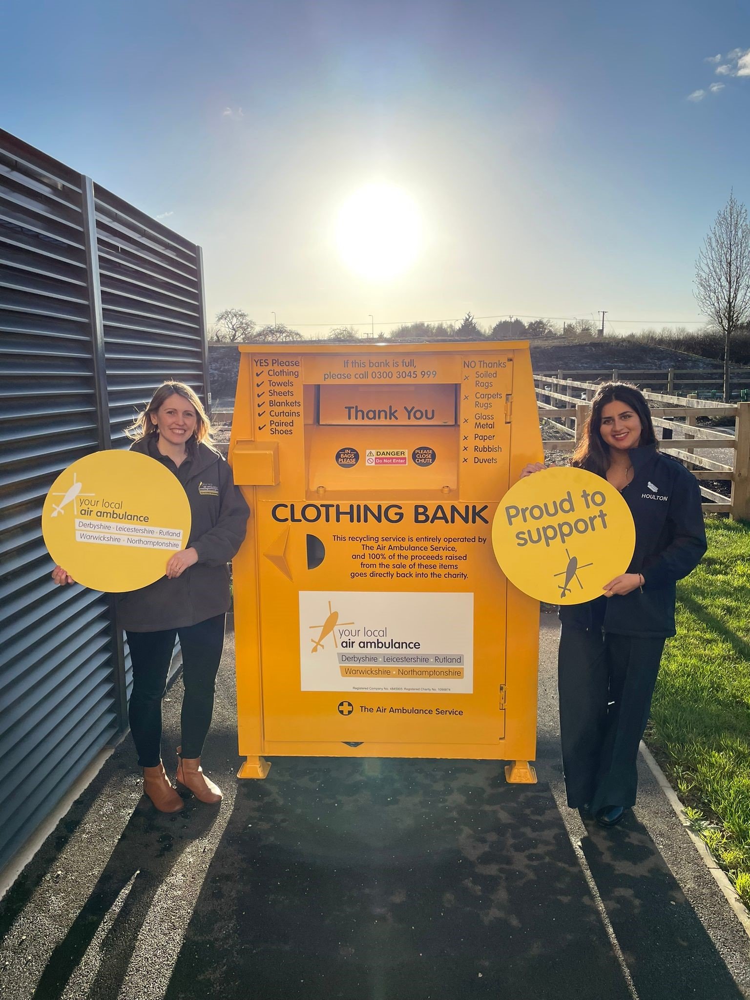 Air ambulance Clothing Bank with Sonia and Liz