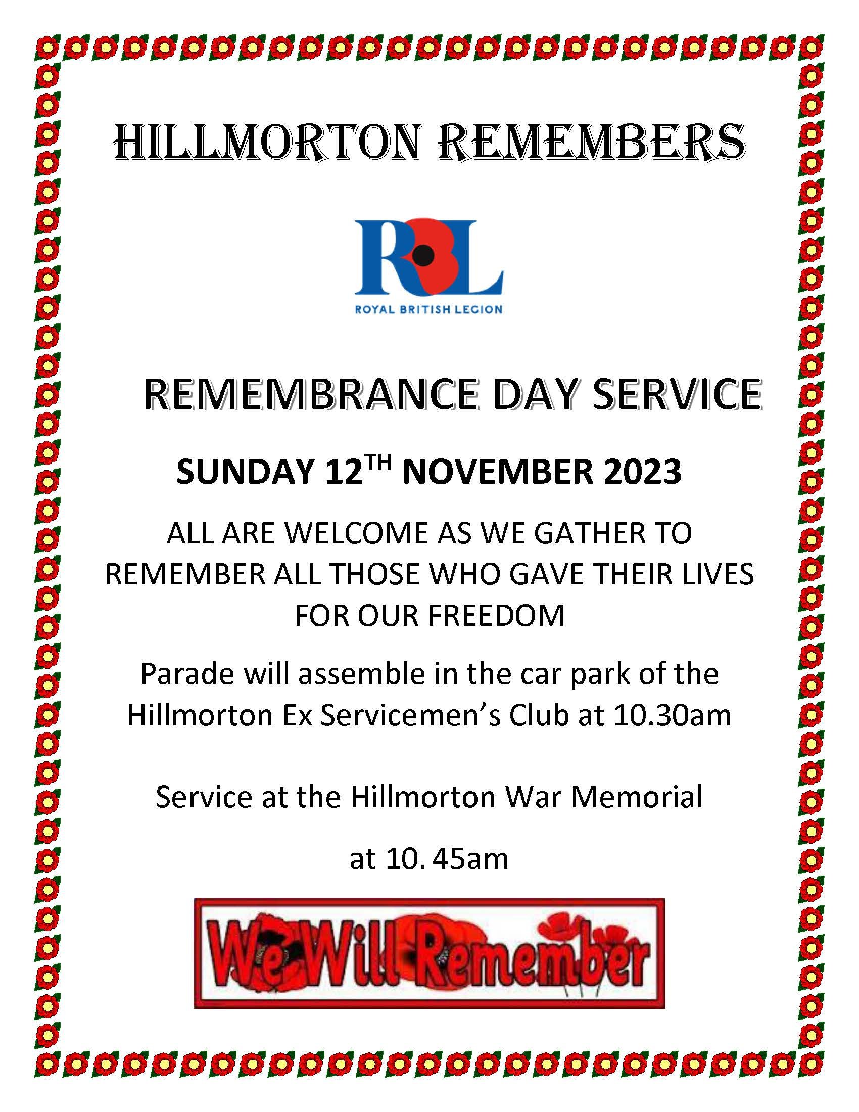 Remembrance Sunday Poster 2023